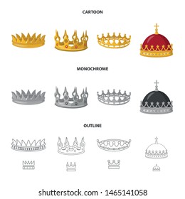 Vector design of medieval and nobility icon. Collection of medieval and monarchy vector icon for stock.