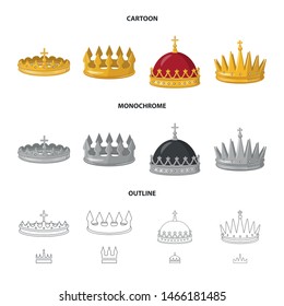 Vector design of medieval and nobility icon. Collection of medieval and monarchy stock symbol for web.