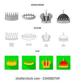 Vector design of medieval and nobility logo. Collection of medieval and monarchy stock symbol for web.