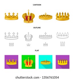 Vector design of medieval and nobility logo. Collection of medieval and monarchy stock symbol for web.