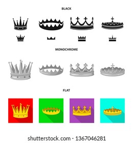 Vector design of medieval and nobility logo. Set of medieval and monarchy vector icon for stock.
