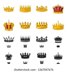 Vector design of medieval and nobility logo. Collection of medieval and monarchy stock symbol for web.