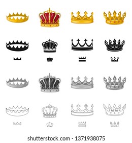 Vector design of medieval and nobility logo. Set of medieval and monarchy stock symbol for web.