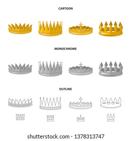 Vector design of medieval and nobility logo. Set of medieval and monarchy stock symbol for web.