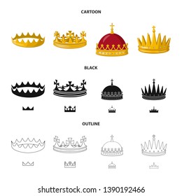 Vector design of medieval and nobility logo. Collection of medieval and monarchy stock symbol for web.