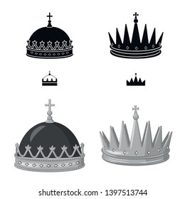 Vector design  medieval and nobility logo. Set  medieval and monarchy stock vector illustration.
