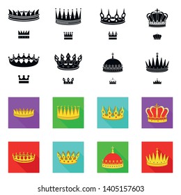 Vector design of medieval and nobility logo. Collection of medieval and monarchy stock vector illustration.
