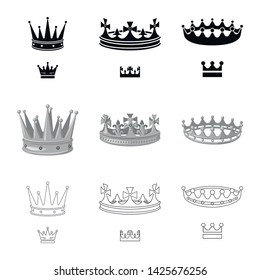 Vector design of medieval and nobility logo. Set of medieval and monarchy vector icon for stock.