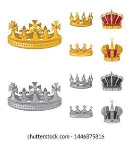 Vector design of medieval and nobility logo. Set of medieval and monarchy stock symbol for web.