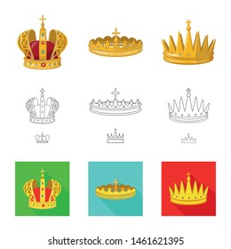 Vector design of medieval and nobility logo. Collection of medieval and monarchy stock symbol for web.