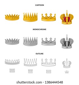 Vector design of medieval and nobility sign. Collection of medieval and monarchy vector icon for stock.