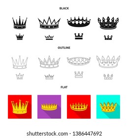 Vector design of medieval and nobility sign. Collection of medieval and monarchy vector icon for stock.