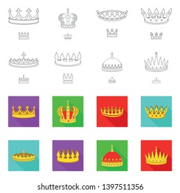 Vector design  medieval and nobility sign. Collection  medieval and monarchy vector icon for stock.