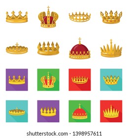 Vector design of medieval and nobility sign. Collection of medieval and monarchy vector icon for stock.