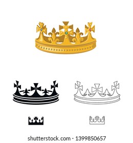 Vector design of medieval and nobility sign. Collection of medieval and monarchy vector icon for stock.