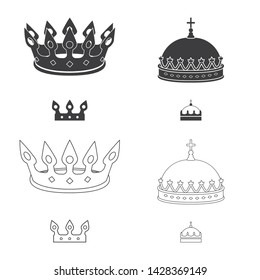 Vector design of medieval and nobility sign. Set of medieval and monarchy vector icon for stock.