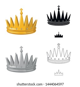 Vector design of medieval and nobility sign. Collection of medieval and monarchy stock symbol for web.