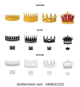 Vector design of medieval and nobility sign. Collection of medieval and monarchy stock vector illustration.
