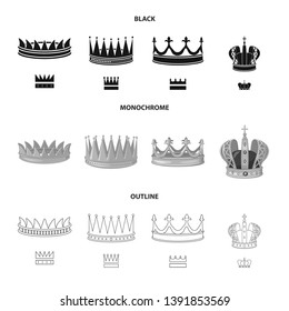 Vector design of medieval and nobility symbol. Collection of medieval and monarchy vector icon for stock.