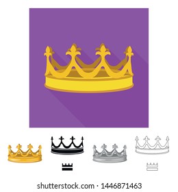 Vector design of medieval and nobility symbol. Collection of medieval and monarchy vector icon for stock.