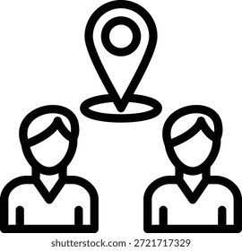 Estilo de icono de punto de reunión de diseño de Vector