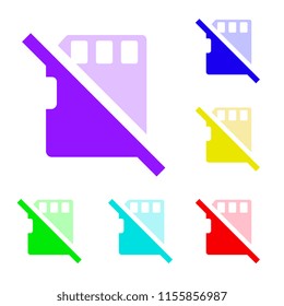 vector design of memory card disable icon with color choice