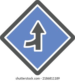 Vector Design Merging Road Icon Style