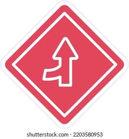 Vector Design Merging Road Icon Style