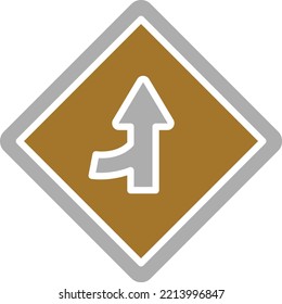 Vector Design Merging Road Icon Style