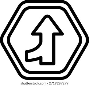Vektordesign-Symbol-Stil für das Zusammenführen von Straßen