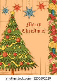 Vector design of Merry Christmas festival celebration background