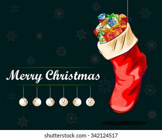 Vector design of Merry Christmas festival celebration background