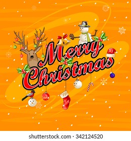 Vector design of Merry Christmas festival celebration background