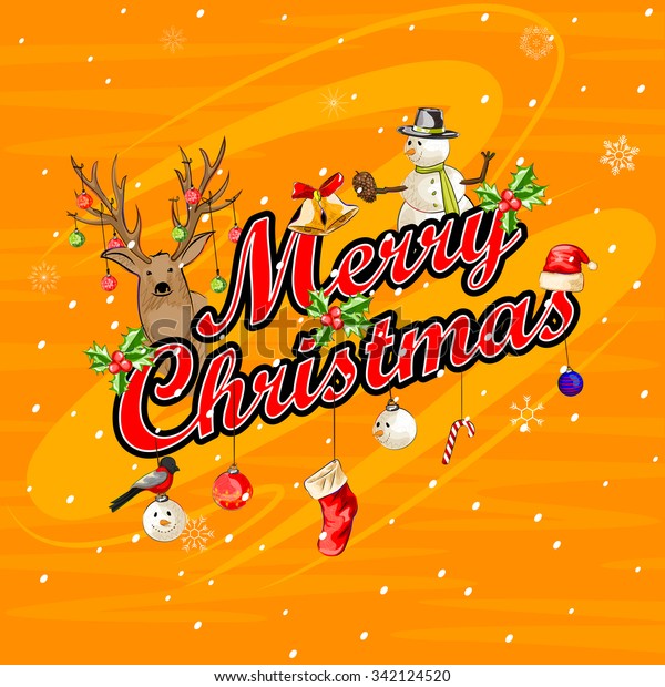 Vector Design Merry Christmas Festival Celebration Stock Vector ...