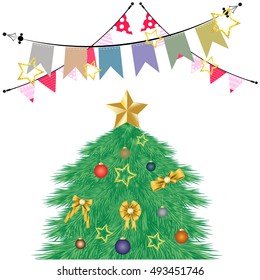 vector design of Merry Christmas and Happy New year on white background