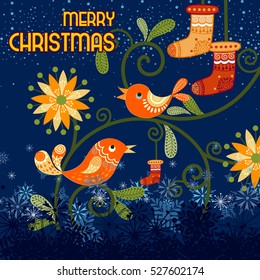 Vector design of Merry Christmas Holiday celebration background