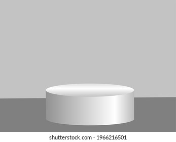 Vector design of metal podium with silver background concept. 