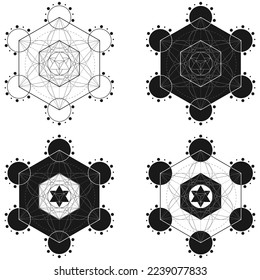 Vector design of metatron symbol, sacred geometry, metatron geometric figure