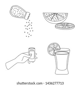 Vector design of Mexico and tequila icon. Collection of Mexico and fiesta vector icon for stock.