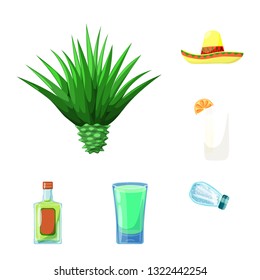 Vector design of Mexico and tequila logo. Collection of Mexico and fiesta stock symbol for web.