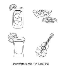 Vector design of Mexico and tequila logo. Collection of Mexico and fiesta stock symbol for web.