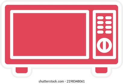 Diseño de vectores Estilo de iconos de microondas