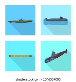 Vector design of military and nuclear icon. Collection of military and ship stock symbol for web.