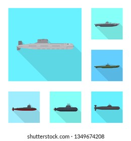 Vector design of military and nuclear icon. Collection of military and ship stock symbol for web.
