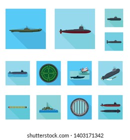 Vector design of military and nuclear logo. Set of military and ship stock vector illustration.