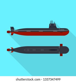 Vector design of military and nuclear symbol. Collection of military and ship vector icon for stock.
