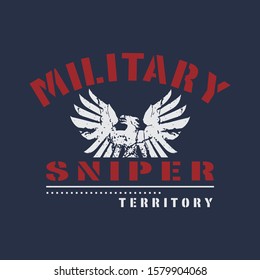 Vector Design Military Sniper, Typography Design, T-shirt Graphics, Print, Poster, Banner, Vector Illustration