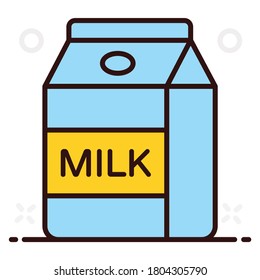 Vector design of milk container, beverage in editable flat style 
