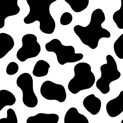 Vector Design Of Milk Cow Skin Pattern With Smooth Black And White Texture, Can Be Used For Fabrics, Textiles, Wrapping Paper, Tablecloths, Curtain Fabrics, Clothing Etc.