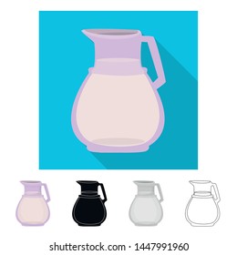 Vector design of milk and jug logo. Collection of milk and bottle stock symbol for web.
